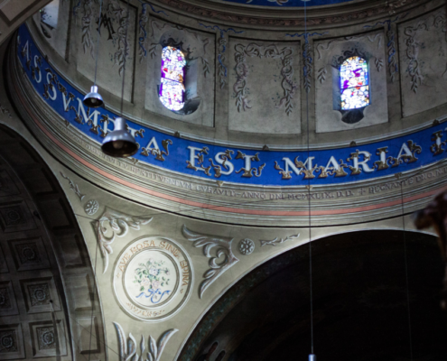 Detalle cúpula parroquia iglesia santa maria de Capellades